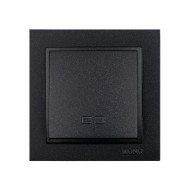 Διακόπτης αλέ-ρετούρ A/R φωτιζόμενος Mono Electric γραφίτης σειρά Despina Metallic