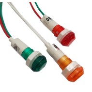Ενδεικτική λυχνία πόρτας πίνακος 230V Φ10mm κίτρινη με ροζέτα Φ12 & καλώδιο Xindali