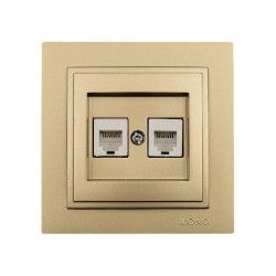 Πρίζα τηλεφώνου διπλή 2x(RJ11623JK) Mono Ecectric σειρά Despina Metallic τιτάνιο Πρίζα τηλεφώνου διπλή 2x(RJ11623JK) Mono Ecectric σειρά Despina Metallic τιτάνιο