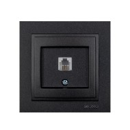 Πρίζα τηλεφώνου μονή RJ11623JK Mono Electric γραφίτης σειρά Despina Metallic