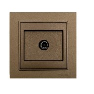 Πρίζα τηλεόρασης TV τερματική Mono Electric καφέ σειρά Despina Metallic