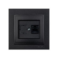 Πρίζα Data RJ45 CAT6 γραφίτης Mono Electric σειρά Despina Metallic