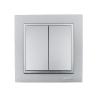Διακόπτης κομμυτατέρ Mono Electric ασημί σειρά Despina Metallic