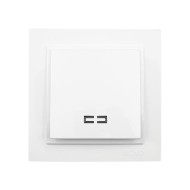 Διακόπτης απλός φωτιζόμενος Mono Electric λευκό σειρά Despina