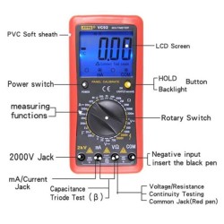 Ψηφιακό πολύμετρο έως 2000V AC/DC VC92 με αποθήκευση μέτρησης & προστασία υπερφόρτωσης