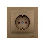 Πρίζα σούκο ασφαλείας Mono Electric σειρά Despina Metallic καφέ