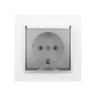 Πρίζα σούκο με καπάκι Mono Electric Despina λευκό