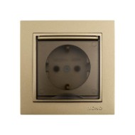 Πρίζα σούκο + καπάκι Mono Electric τιτάνιο σειρά Despina Metallic