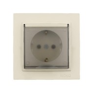 Πρίζα σούκο με καπάκι Mono Electric σειρά Despina κρεμ