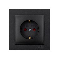 Πρίζα σούκο ασφαλείας γραφίτης Mono Electric σειρά Despina Metallic