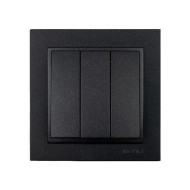 Διακόπτης τριπλός γραφίτης Mono Electric σειρά Despina Metallic