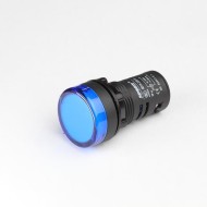 Ενδεικτική λυχνία με led πόρτας πίνακος 24V AC/DC Φ22mm μπλε IP65 τύπος AD22-22B Xindali
