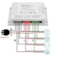 Διακόπτης WiFi SONOFF 4 κανάλια 10A για απομακρυσμένη διαχείριση μέσω εφαρμογής