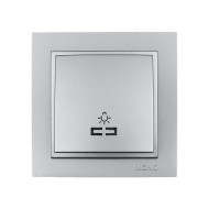 Μπουτόν κλιμακοστασίου φωτιζόμενο Mono Electric ασημί σειρά Despina Metallic