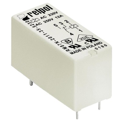 Ρελέ τυπωμένου κυκλώματος 12A RELPOL RM87.1012 1 επαφής PCB 12V DC