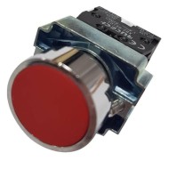Μπουτόν πόρτας πίνακος μεταλλικό 230V Φ22 κόκκινο LEY5A-R