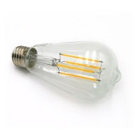 Λάμπα led cog filament αβοκάντο ST64 διάφανη E27 12W 230V 2800k θερμό φως 1200lm δέσμης 360°