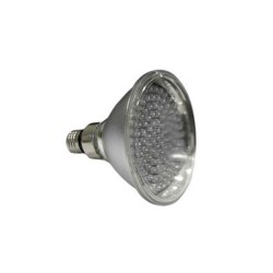 LED λάμπα γυάλινη με ντουί PAR38 E27 120LED 8.5W 42VAC RGB με δέσμη 70°