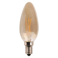 Λάμπα led κεράκι crossed filament 4.5W E14 2400k θερμό λευκό φως 230V gold dimmable