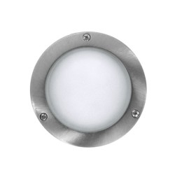 LED πλαφονιέρα  αλουμινίου σε γκρι χρώμα με ματ γυαλί στρογγυλή  επίτοιχη  2.4W 230V μπλε χρώμα φωτός στεγανή IP-54