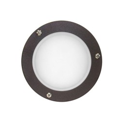 LED πλαφονιέρα αλουμινίου σαγρέ σκουριά με ματ γυαλί στρογγυλή επίτοιχη 2.4W 230V ψυχρό φως στεγανή IP-54