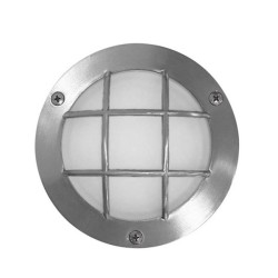 LED πλαφονιέρα αλουμινίου σατινέ με ματ γυαλί 2.4W ψυχρό χρώμα φωτός στρόγγυλη με πλέγμα  IP54