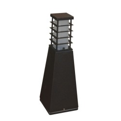 Φωτιστικό κολωνάκι τετράγωνο σαγρέ σκουριά με σκίαστρο 37cm για λάμπες E27 στεγανό IP44