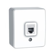 Πρίζα δικτύου MURATA επίτοιχη 1xRJ45 CAT6 UTP IP20 σε λευκό χρώμα Πρίζα δικτύου MURATA επίτοιχη 1xRJ45 CAT6 UTP IP20 σε λευκό χρώμα