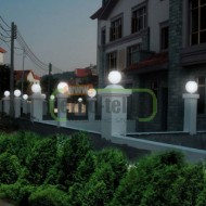 Φωτιστικό μπάλα ακρυλική διάφανη Ø30cm με γρίφα & ντουί Ε27 για εξωτερικούς χώρους - κήπους