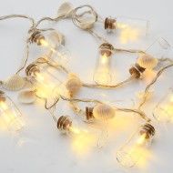 Διακοσμητικά λαμπάκια με 10 LED θερμό χρώμα φωτός  IP20 & μήκος 135cm με διάφανο καλώδιο τροφοδοσίας 
