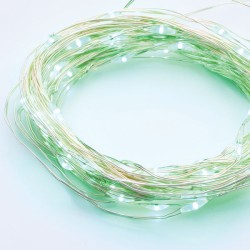 100 LED λαμπάκια σε πράσινο χρώμα φωτός με χρονοδιακόπτη με καλώδιο χαλκού  IP44 & μήκος 10m