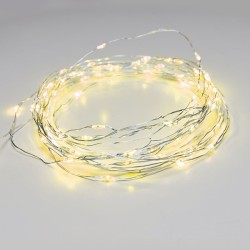 100 LED λαμπάκια σε σειρά 10m 1.8W με κίτρινο χρώμα φωτός & ασημί καλώδιο χαλκού με 8 λειτουργίες IP44 100 LED λαμπάκια σε σειρά 10m 1.8W με κίτρινο χρώμα φωτός & ασημί καλώδιο χαλκού με 8 λειτουργίες IP44
