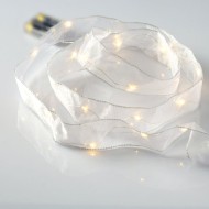 Διακοσμητική γιρλάντα 1.2W με 20 LED σε θερμό χρώμα φωτός & ασημί καλώδιο χαλκού  με μήκος 2m 