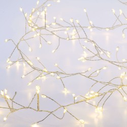 50 LED λαμπάκια 3W σε σειρά θερμό χρώμα φωτός & ασημί καλώδιο χαλκού  με μήκος 2.5m IP20