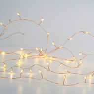 50 LED λαμπάκια 3W σε σειρά με θερμό χρώμα φωτός με χάλκινο καλώδιο & μήκος 2.5m IP20 