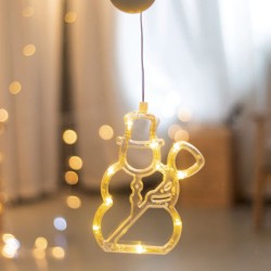 Διακοσμητικό κρεμαστό χιονάνθρωπος με 10 LED λαμπάκια με θερμό χρώμα φωτός με μπαταρίες & διαστάσεις 130x205mm Διακοσμητικό κρεμαστό χιονάνθρωπος με 10 LED λαμπάκια με θερμό χρώμα φωτός με μπαταρίες & διαστάσεις 130x205mm
