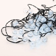 30 SOLAR LEDS λαμπάκια σε σειρά σε ψυχρό χρώμα φωτός  με φ/β πάνελ & λειτουργία FLASH με μαύρο καλώδιο IP44 4.35m