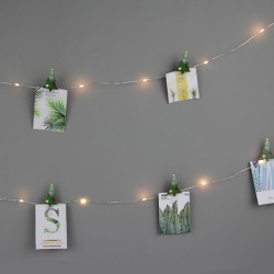  25 LED 12 X-MAS TREE CLIPS με θερμό χρώμα φωτός & μήκος 240cm με ασημί καλώδιο χαλκού 