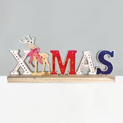 Διακοσμητικό X-MAS από ξύλο με 26 MINI LED με θερμό χρώμα φωτός & μπαταρίες (3AA) IP20 45x3.5x2cm Διακοσμητικό X-MAS από ξύλο με 26 MINI LED με θερμό χρώμα φωτός & μπαταρίες (3AA) IP20 45x3.5x2cm