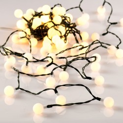 30 SOLAR LEDS διακοσμητικά λαμπάκια μπαταρίας με φωτοβολταικό πάνελ με  λειτουργία FLASH & μαύρο καλώδιο IP44 4.35m
