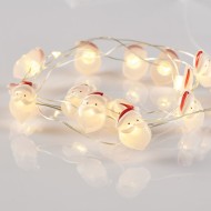 15 MINI LED ακρυλικά λαμπάκια SANTA με θερμό χρώμα φωτός & ασημί καλώδιο χαλκού IP20 με μήκος 140cm