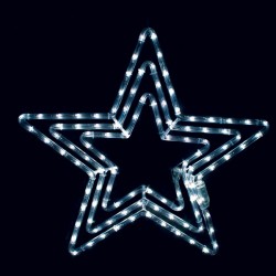 Επίστυλο σχέδιο 3 STARS με 108 LED & 4.5m φωτοσωλήνα σε ψυχρό χρώμα φωτός με λειτουργία FLASH IP44 56cm 