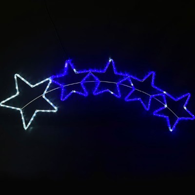 Διακοσμητικό 5 STARS 25W με 144 LED & 6m μονκάναλο φωτοσωλήνα ψυχρό & μπλε χρώμα φωτός FLASH IP65 150x50cm Διακοσμητικό 5 STARS 25W με 144 LED & 6m μονκάναλο φωτοσωλήνα ψυχρό & μπλε χρώμα φωτός FLASH IP65 150x50cm
