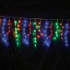 144 LED λαμπάκια βροχή  1,2W πολύχρωμα & δυνατότητα επέκτασης max 4 σετ  IP44 300x60cm με διάφανο καλώδιο
