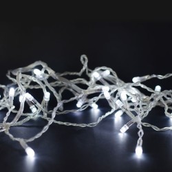 300 LED λαμπάκια σε σειρά ανά 5cm 2,5W με ψυχρό λευκό χρώμα φωτός  IP44 διάφανο καλώδιο & μήκος 3m