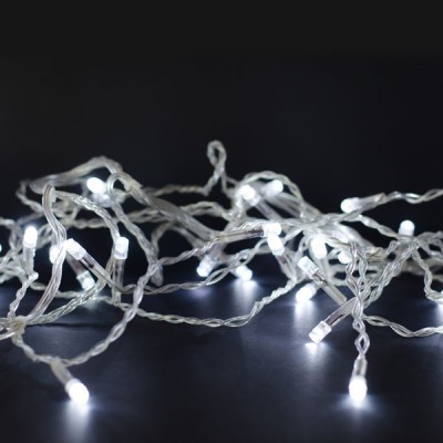 300 LED λαμπάκια σε σειρά ανά 5cm 2,5W με ψυχρό λευκό χρώμα φωτός  IP44 διάφανο καλώδιο & μήκος 3m