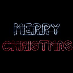 Διακοσμητικό MERRY CHRISTMAS με 936 LED με ψυχρό- κόκκινο χρώμα φωτός FLASH IP65 160x405cm 