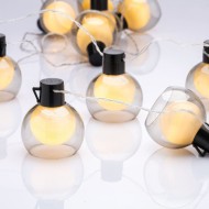 10 SOLAR LED λαμπάκια σε σειρά με φωτοβολταικό πάνελ IP20 μήκος 1,35m 50cm καλώδιο τροφοδοσίας 
