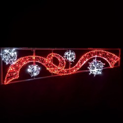 Διακοσμητικό RIBBON BALLS δεξί με 512 LED 6m φωτοσωλήνα 16m λαμπάκια σε σειρά με κόκκινο-ψυχρό χρώμα φωτός IP65 200x60 Διακοσμητικό RIBBON BALLS δεξί με 512 LED 6m φωτοσωλήνα 16m λαμπάκια σε σειρά με κόκκινο-ψυχρό χρώμα φωτός IP65 200x60