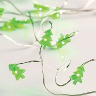 20 LED λαμπάκια Christmas Tree σε σειρά με πράσινο χρώμα φωτός με ασημί καλώδιο χαλκού & μήκος 2m IP20